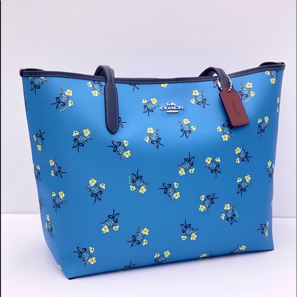 Coach City Tote with Floral Bow Print - Picture 8 of 12